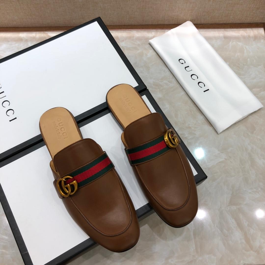 Gucci brownSlipper with double G MS07521