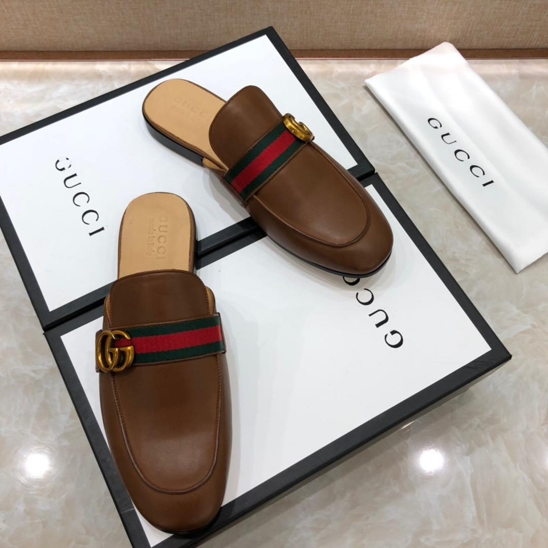 Gucci brownSlipper with double G MS07521