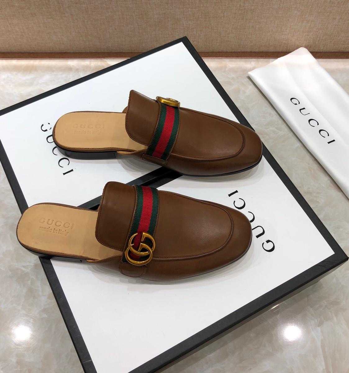 Gucci brownSlipper with double G MS07521