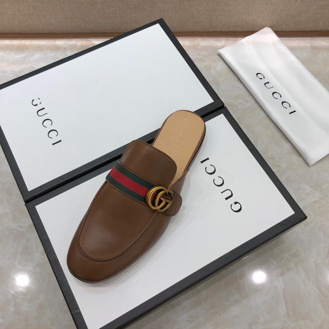 Gucci brownSlipper with double G MS07521