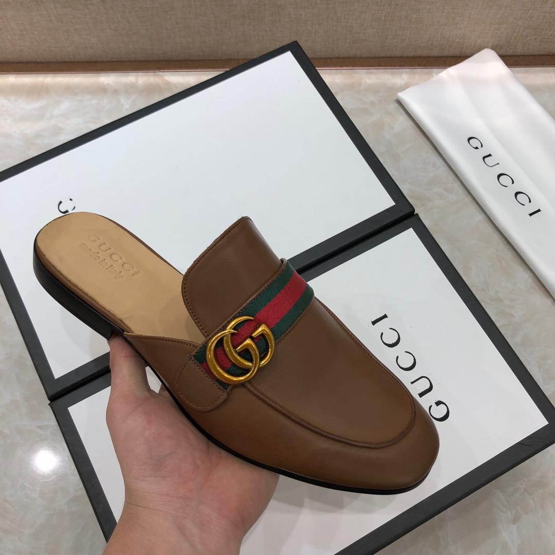 Gucci brownSlipper with double G MS07521