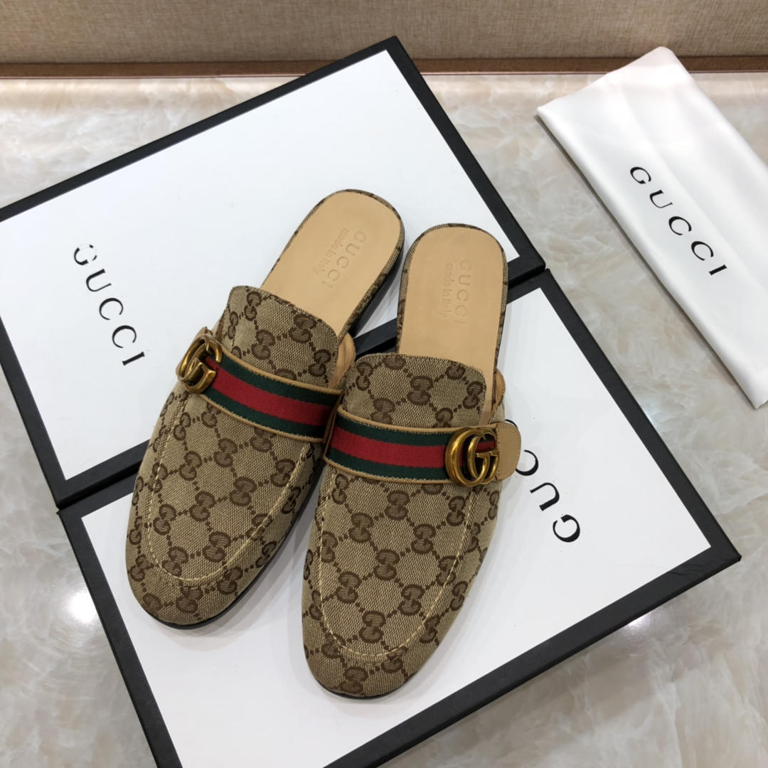 Gucci brownSlipper with double G MS07518