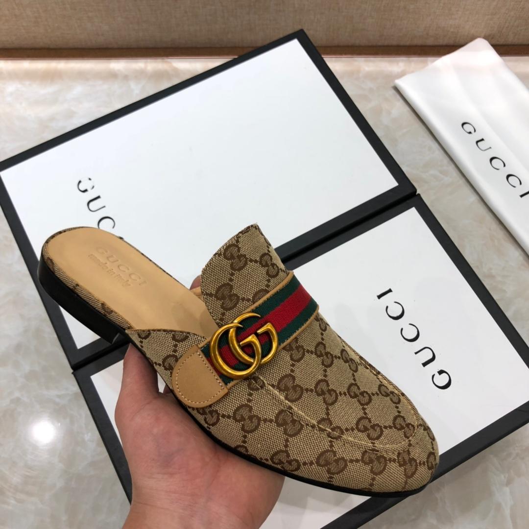 Gucci brownSlipper with double G MS07518