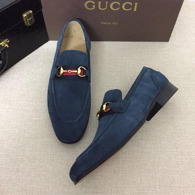 Gucci Blue Suede leather Perfect Quality Loafers MS07544