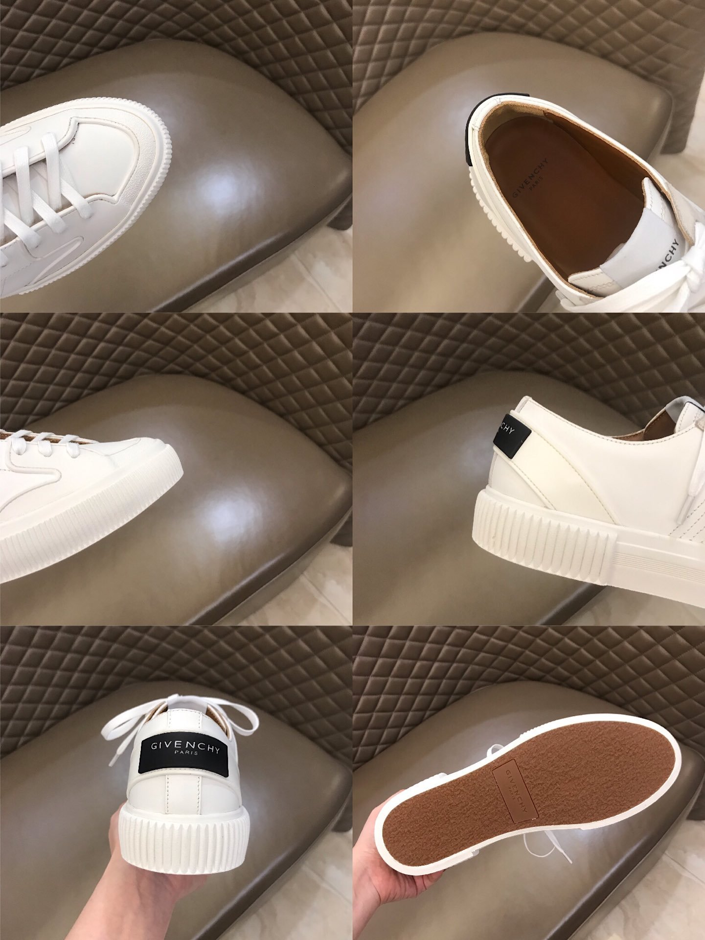 Givenchy High Quality Sneakers White and White rubber sole with black heel MS021143