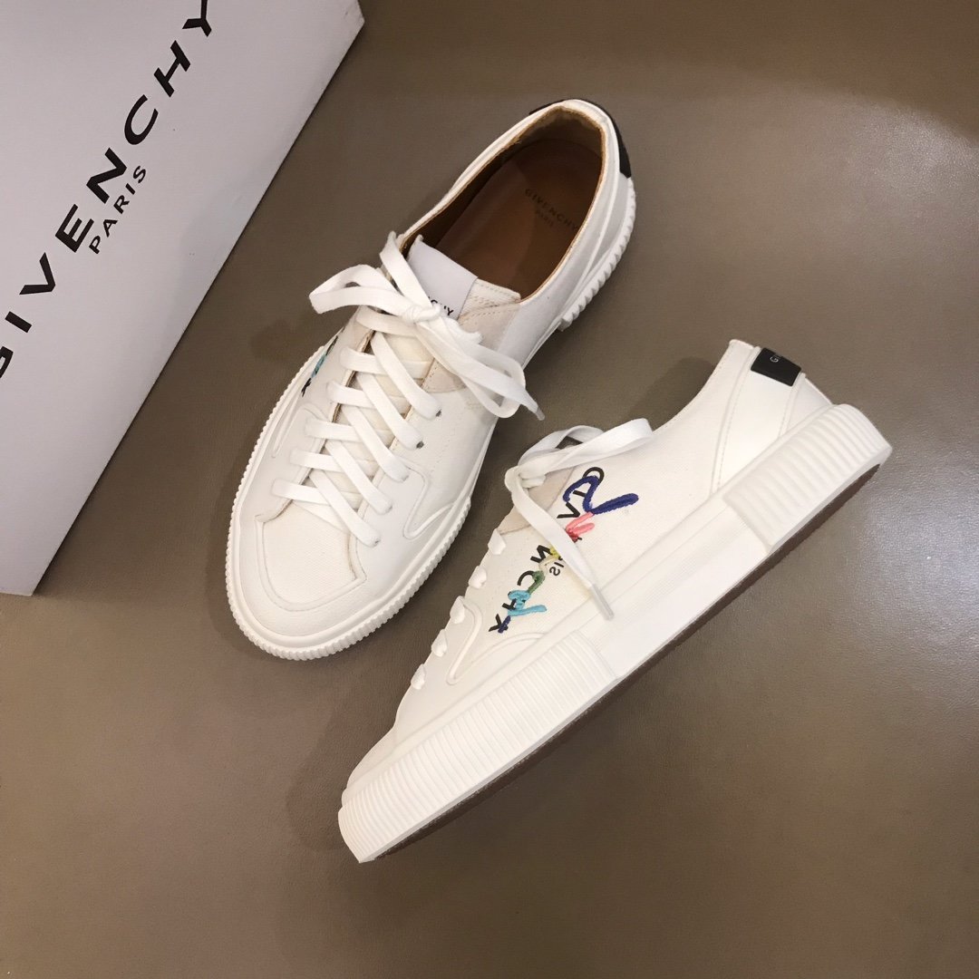 Givenchy High Quality Sneakers White and Fuchsia printe with black heel MS021145