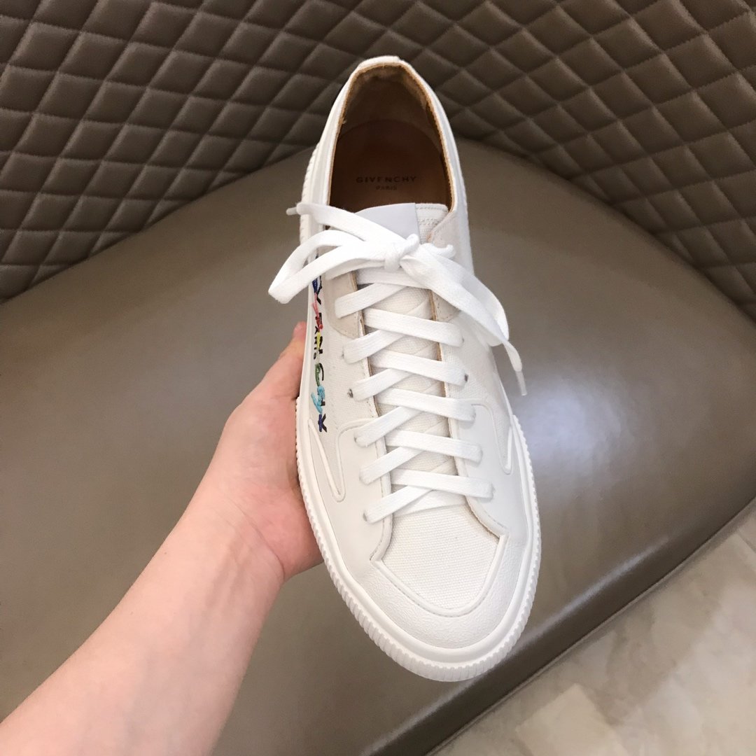 Givenchy High Quality Sneakers White and Fuchsia printe with black heel MS021145