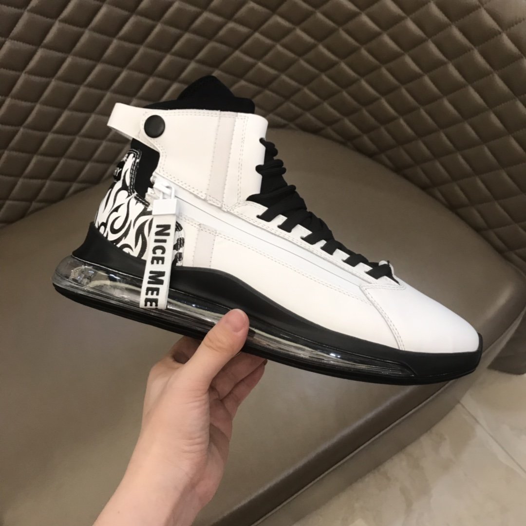 Givenchy High Quality Sneakers white and black Transparent sole with black printed heel MS021056