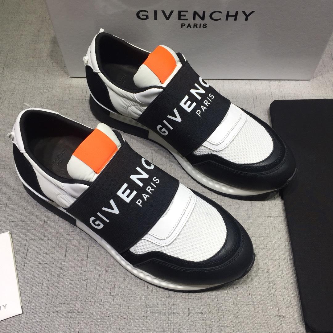 Givenchy Fashion Sneakers White and Wide black elastic band with white tongue MS07434