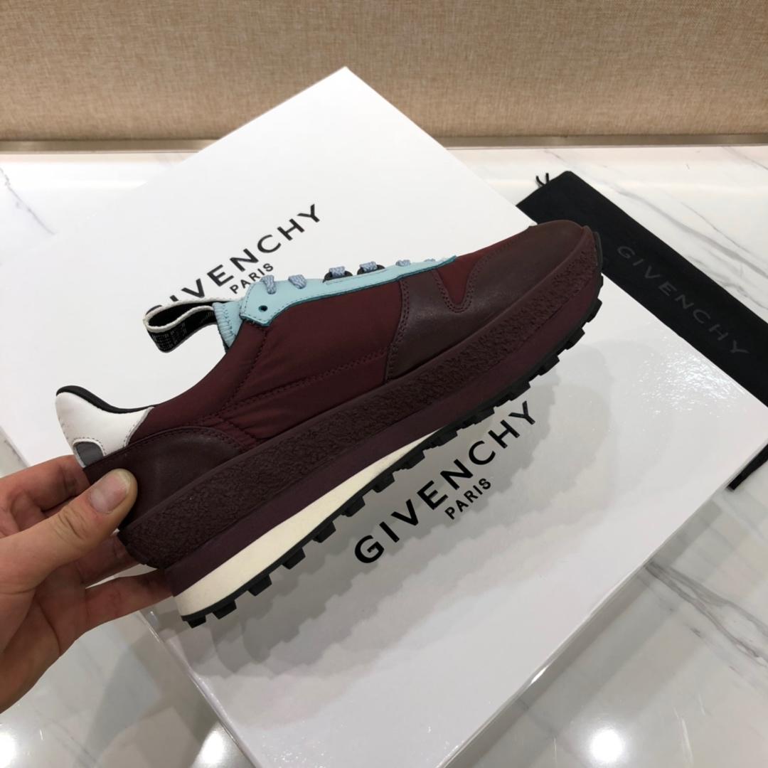 Givenchy Fashion Sneakers Red wine and maroon shiny leather with white heel MS07460