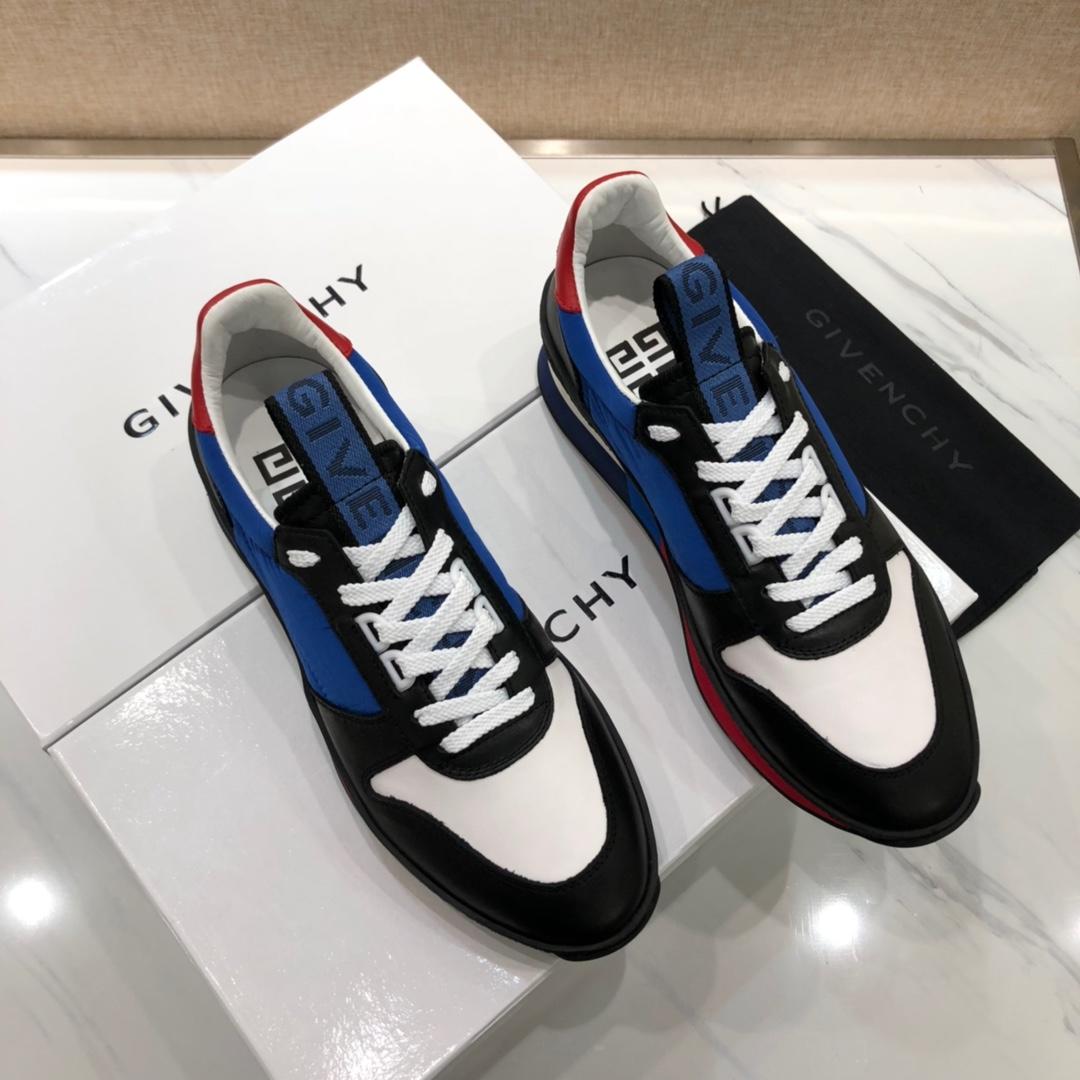 Givenchy Fashion Sneakers Blue and black shiny leather with red heel MS07459