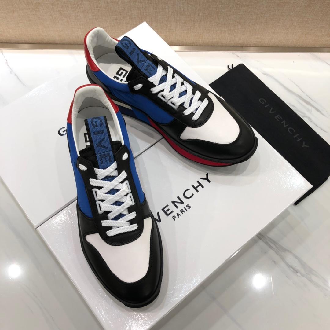 Givenchy Fashion Sneakers Blue and black shiny leather with red heel MS07459