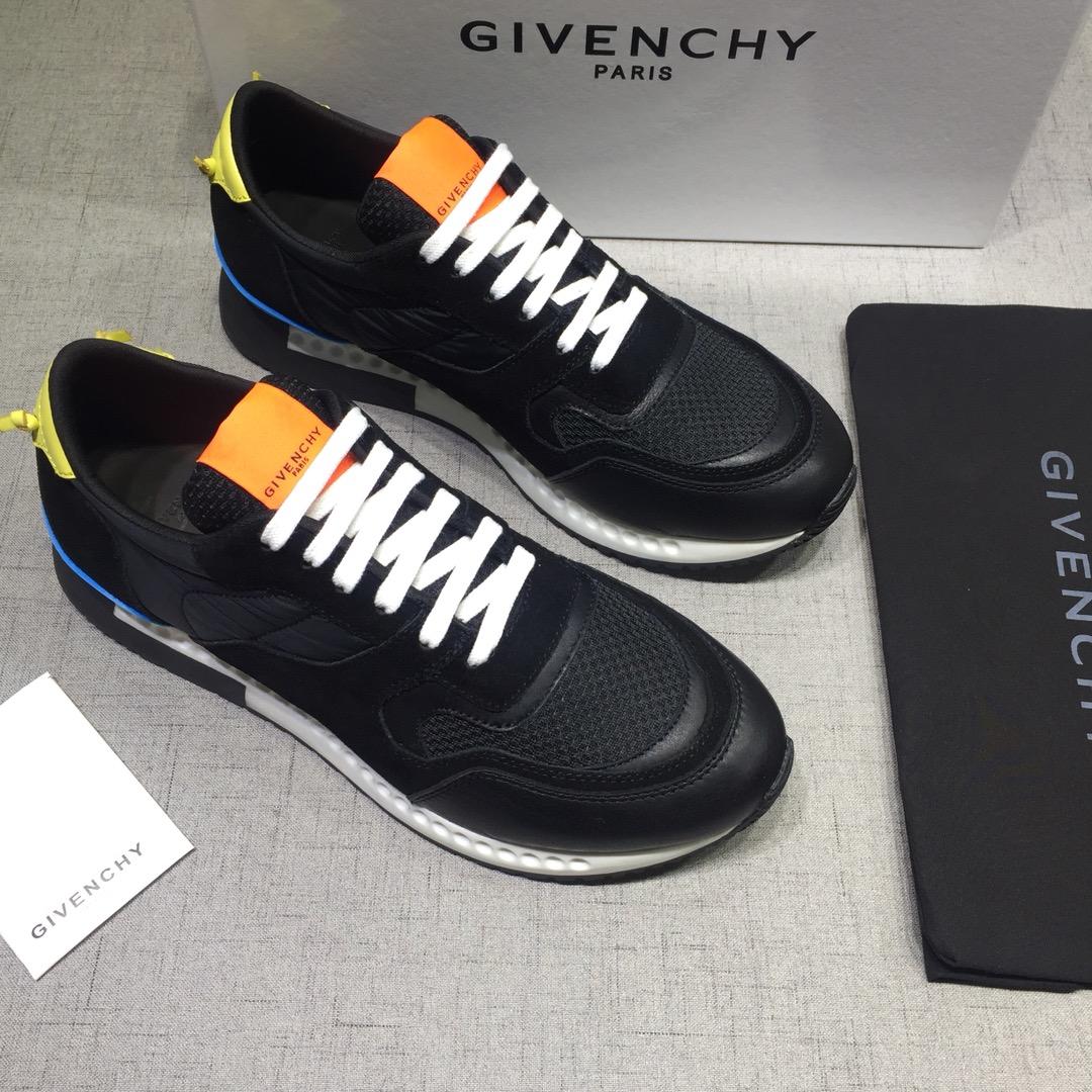 Givenchy Fashion Sneakers Black and Yellow heel with Orange tongue MS07429   