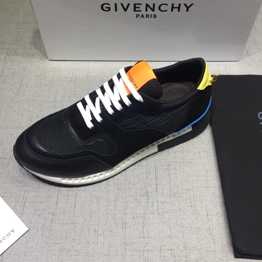 Givenchy Fashion Sneakers Black and Yellow heel with Orange tongue MS07429   