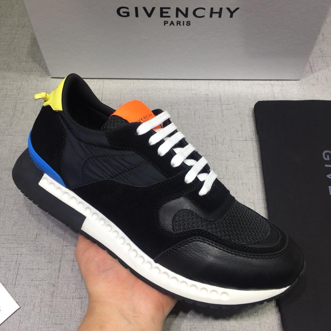 Givenchy Fashion Sneakers Black and Yellow heel with Orange tongue MS07429   