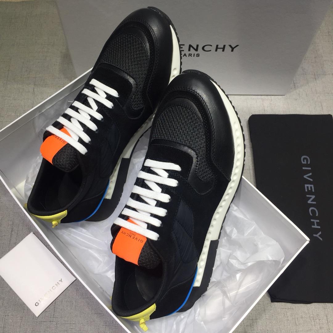 Givenchy Fashion Sneakers Black and Yellow heel with Orange tongue MS07429   