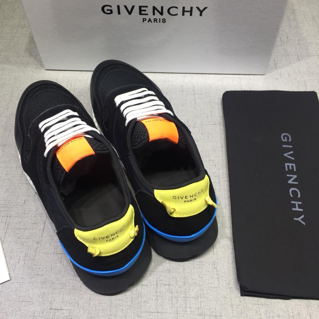 Givenchy Fashion Sneakers Black and Yellow heel with Orange tongue MS07429   