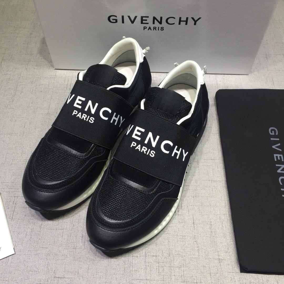 Givenchy Fashion Sneakers Black and Wide black elastic band with white tongue MS07432