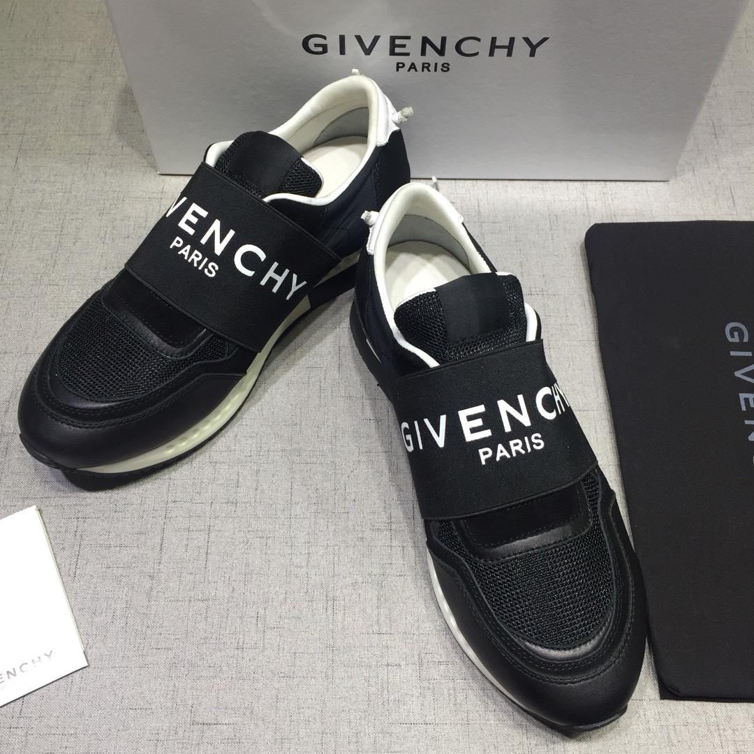 Givenchy Fashion Sneakers Black and Wide black elastic band with white tongue MS07432