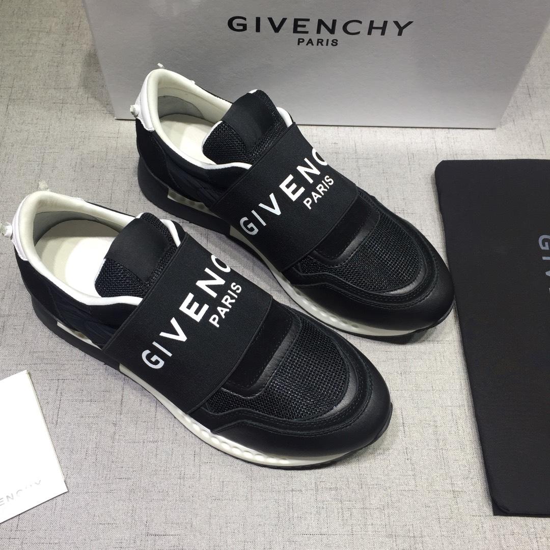 Givenchy Fashion Sneakers Black and Wide black elastic band with white tongue MS07432