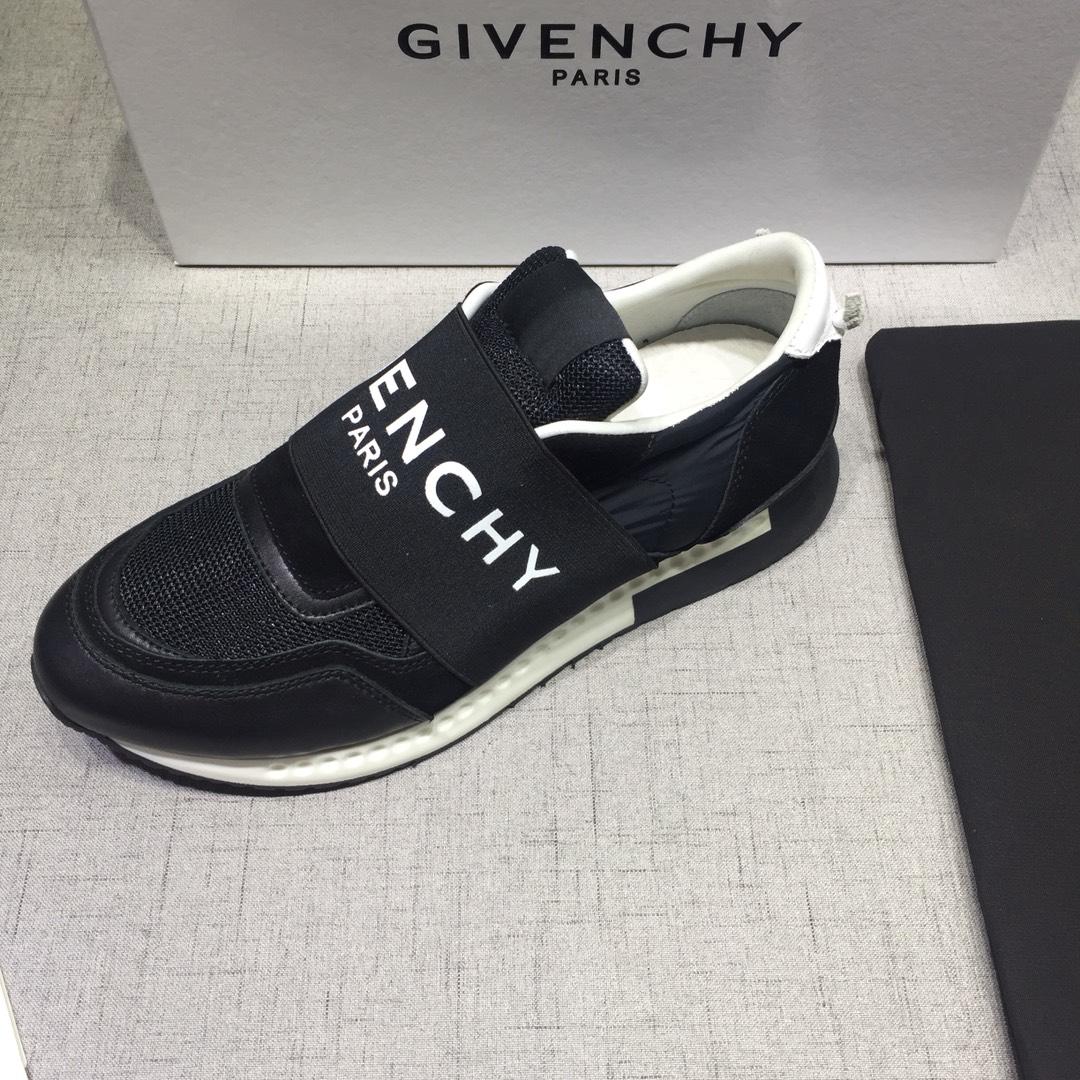 Givenchy Fashion Sneakers Black and Wide black elastic band with white tongue MS07432