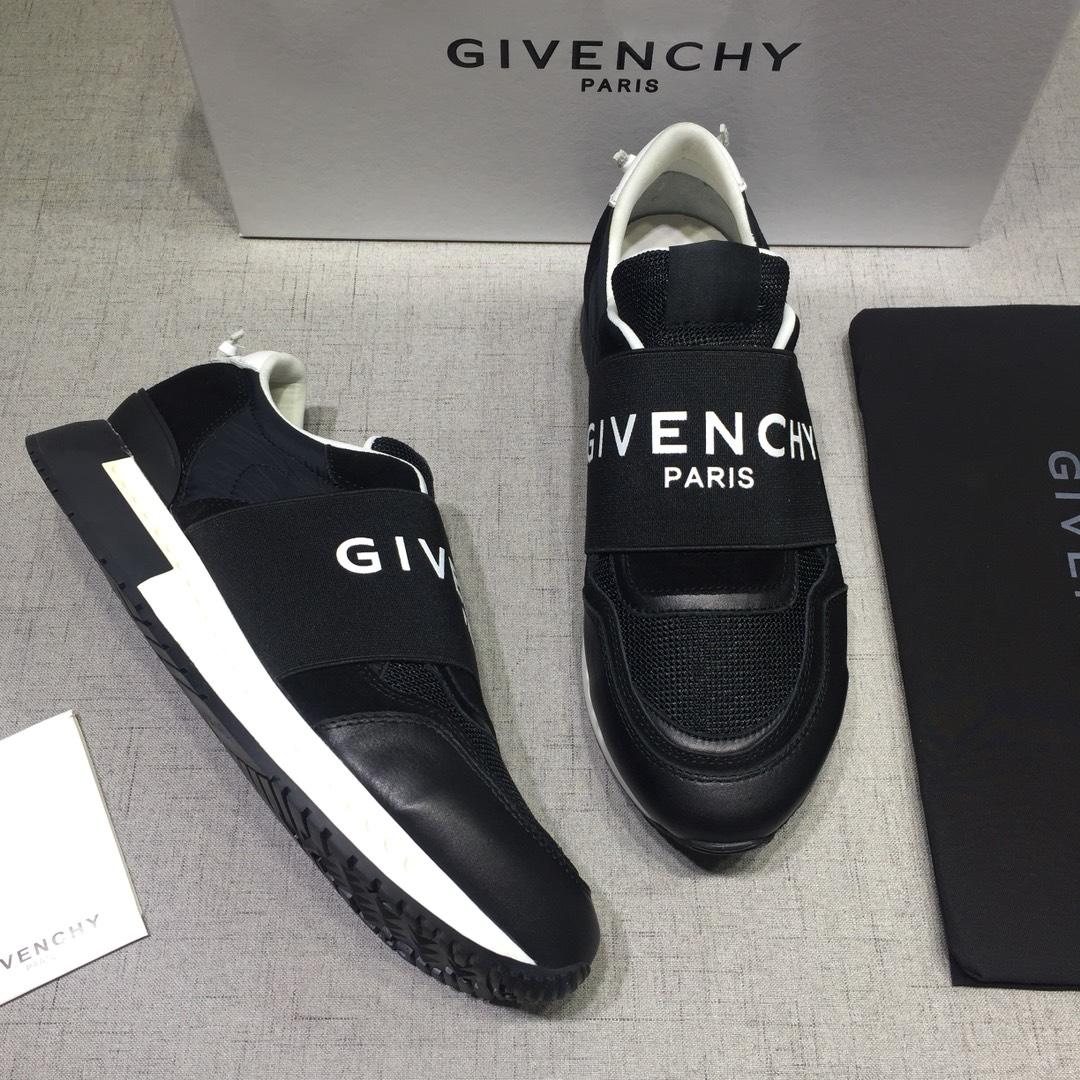 Givenchy Fashion Sneakers Black and Wide black elastic band with white tongue MS07432