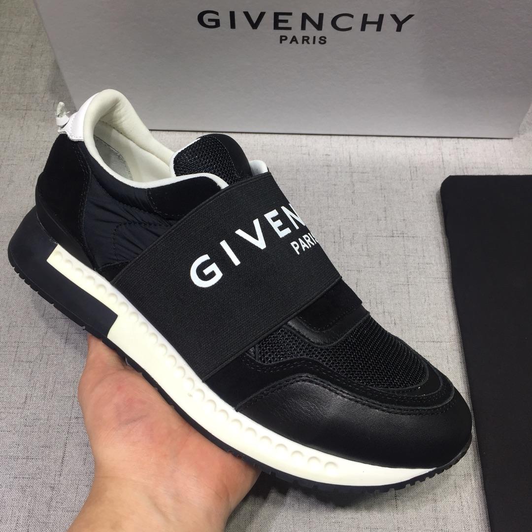 Givenchy Fashion Sneakers Black and Wide black elastic band with white tongue MS07432