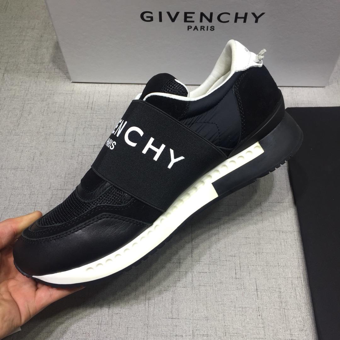 Givenchy Fashion Sneakers Black and Wide black elastic band with white tongue MS07432