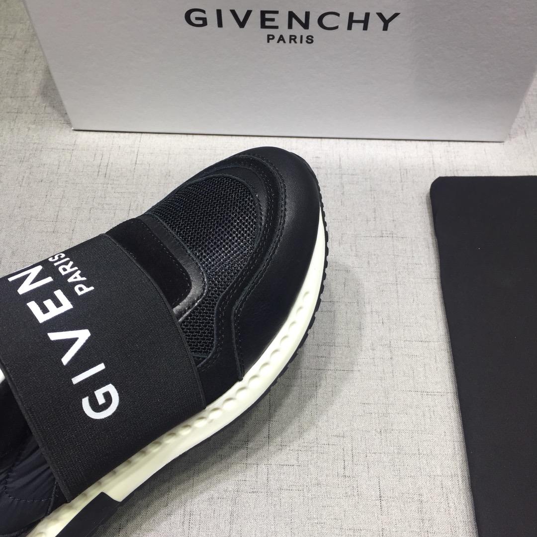 Givenchy Fashion Sneakers Black and Wide black elastic band with white tongue MS07432