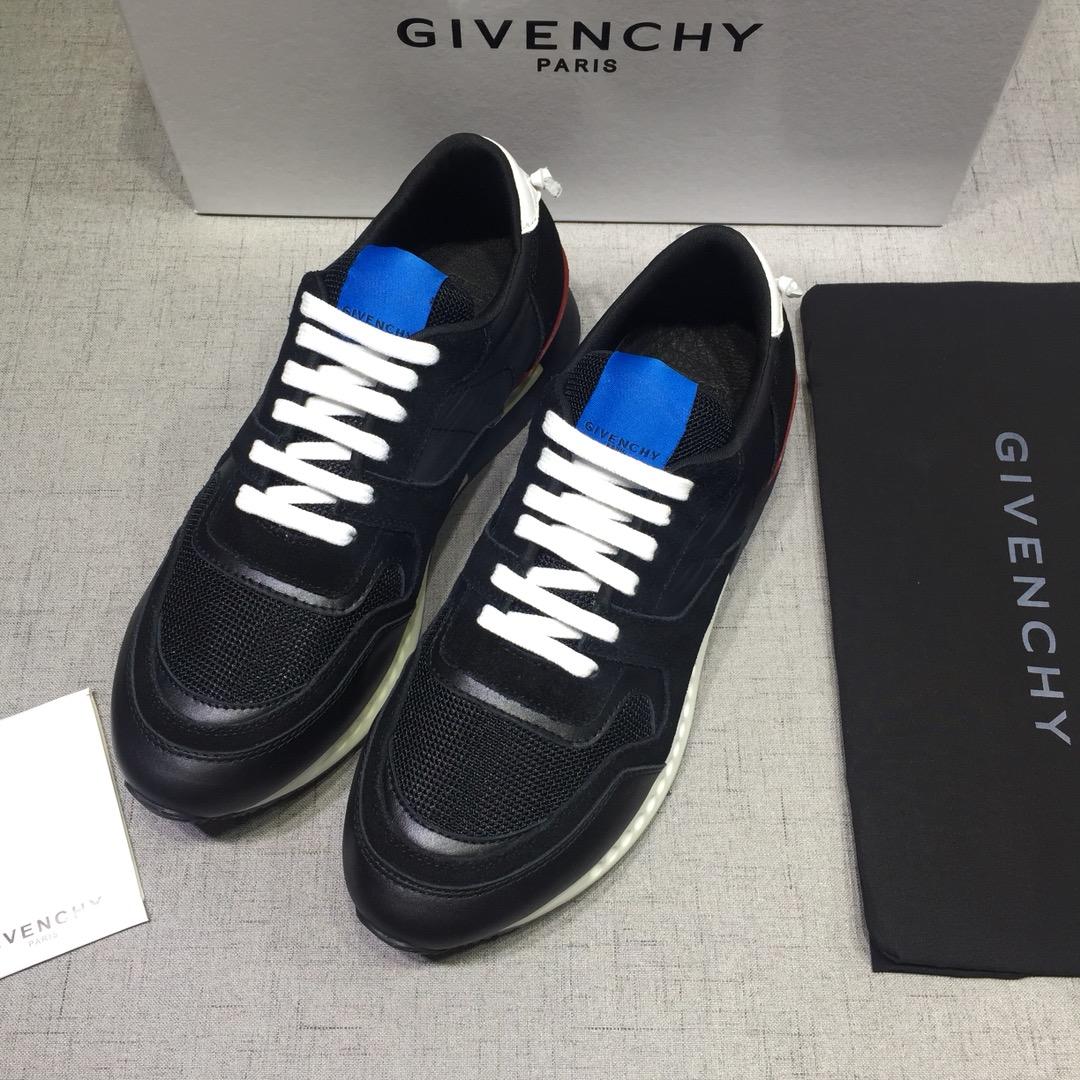 Givenchy Fashion Sneakers Black and white heel with blue tongue MS07431