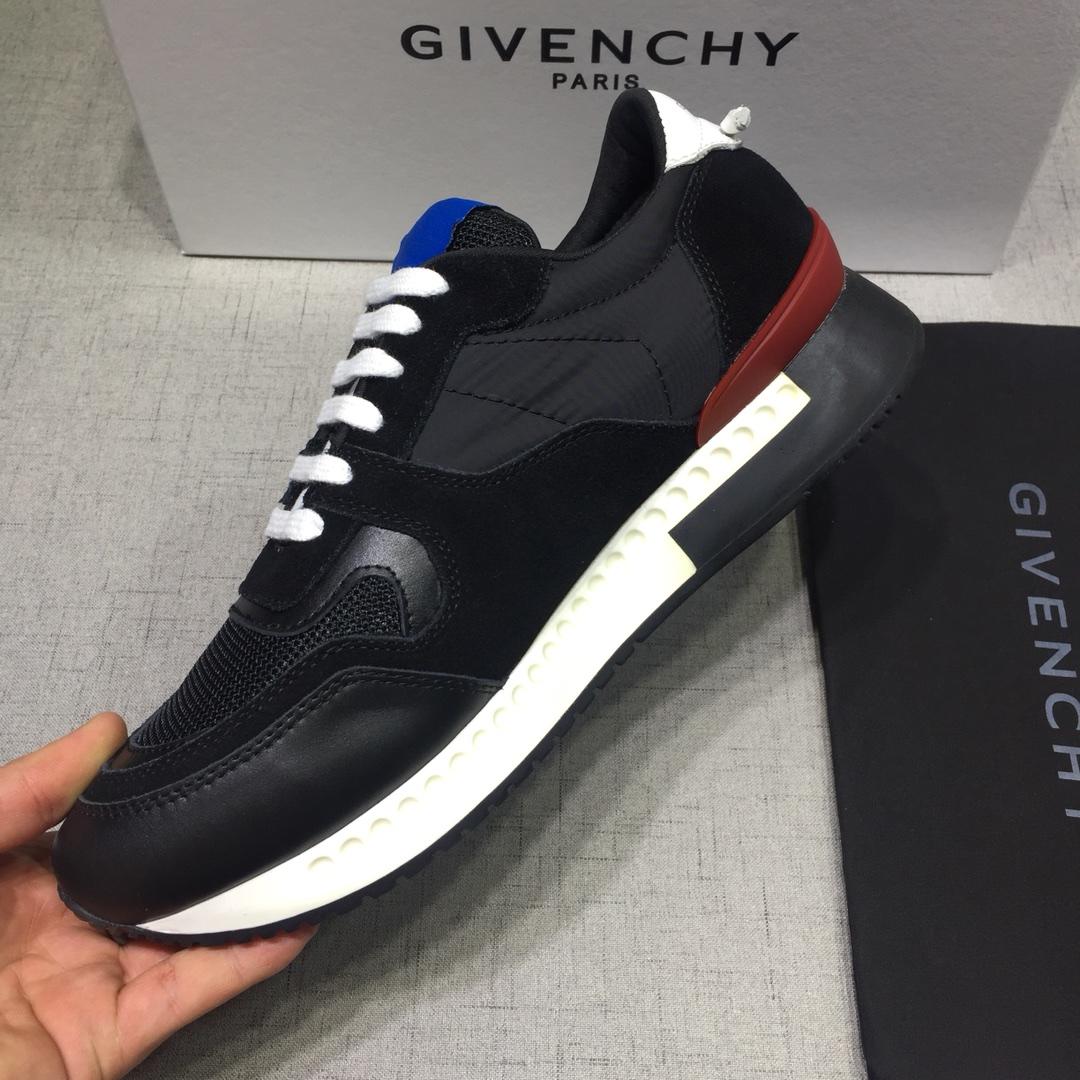 Givenchy Fashion Sneakers Black and white heel with blue tongue MS07431