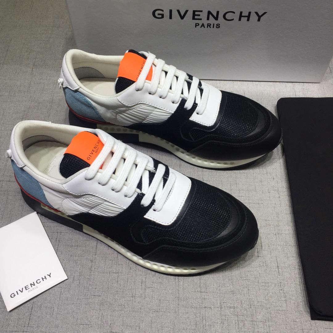 Givenchy Fashion Sneakers Black and blue heel with Orange tongue MS07430
