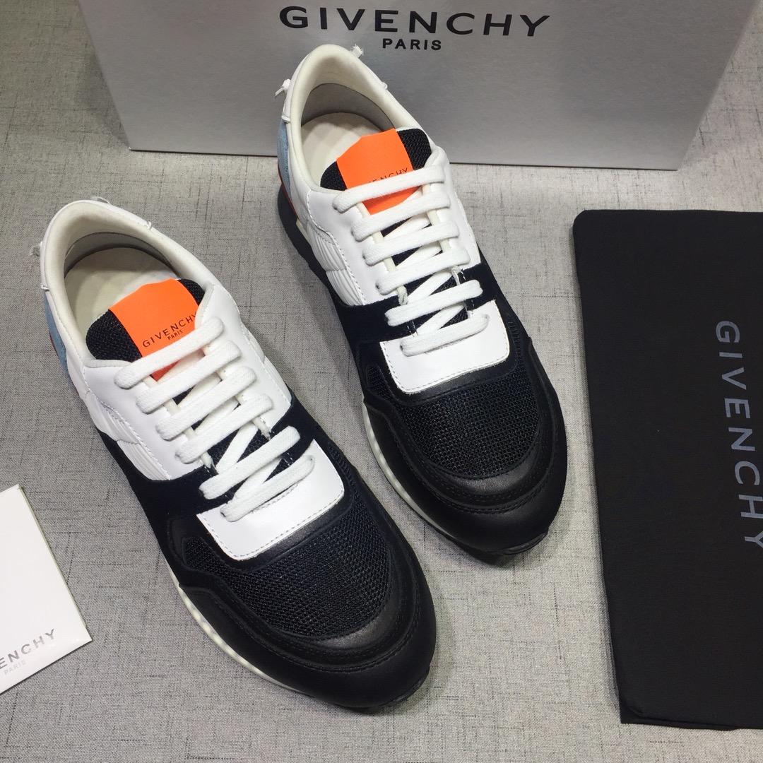 Givenchy Fashion Sneakers Black and blue heel with Orange tongue MS07430