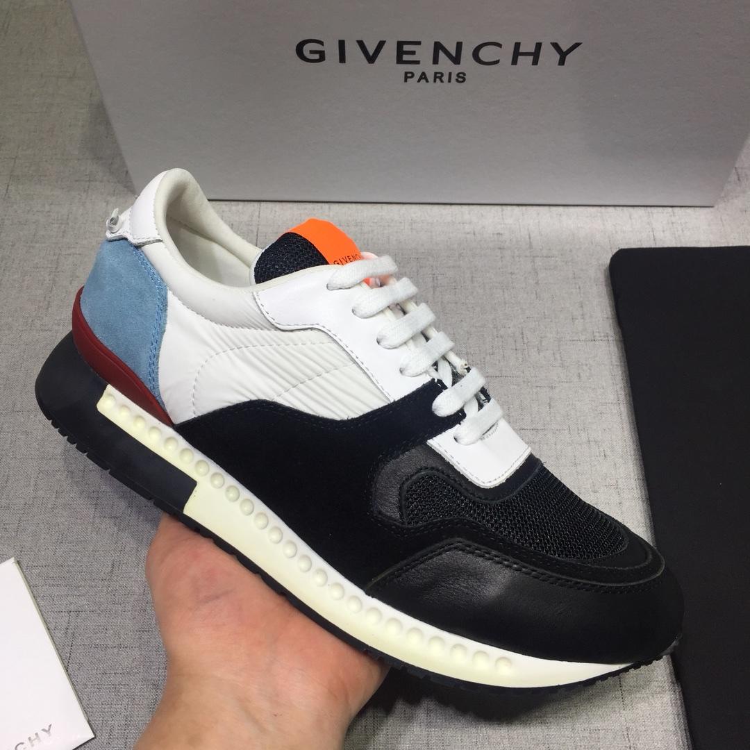 Givenchy Fashion Sneakers Black and blue heel with Orange tongue MS07430