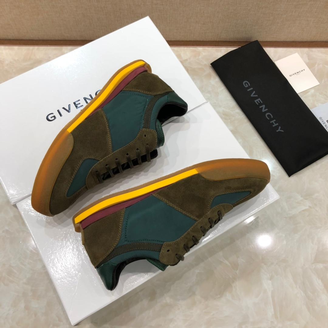 Givenchy Fashion Sneakers  Green and Brown suede with rubber sole MS07438