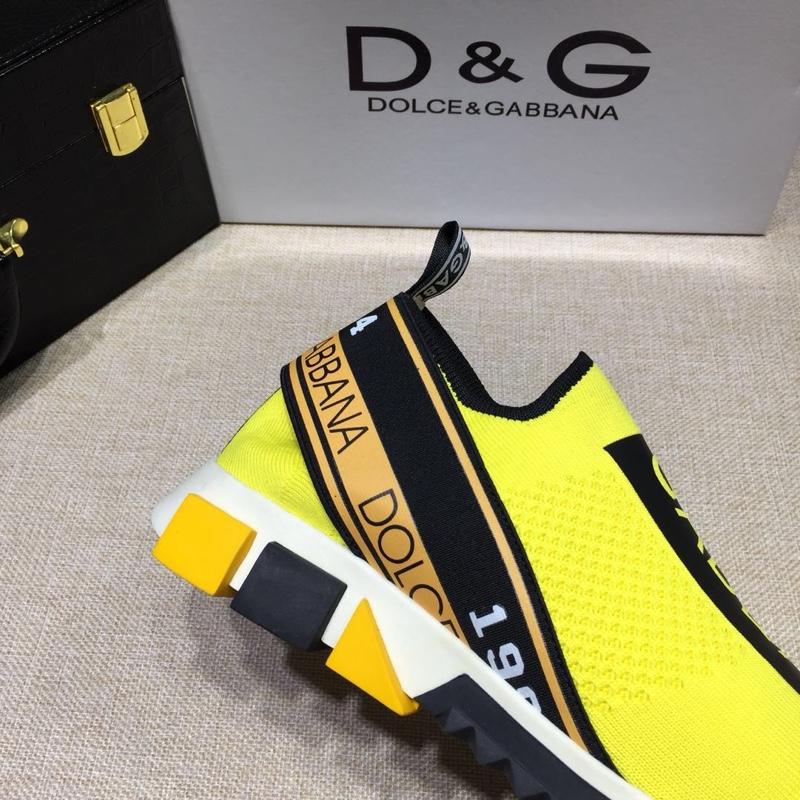 Dolce & Gabbana Yellow and Dolce & Gabbana print with black sole Fashion Sneakers MS07157