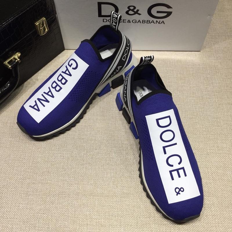 Dolce & Gabbana Blue and Dolce & Gabbana  print with black sole Fashion Sneakers MS07154