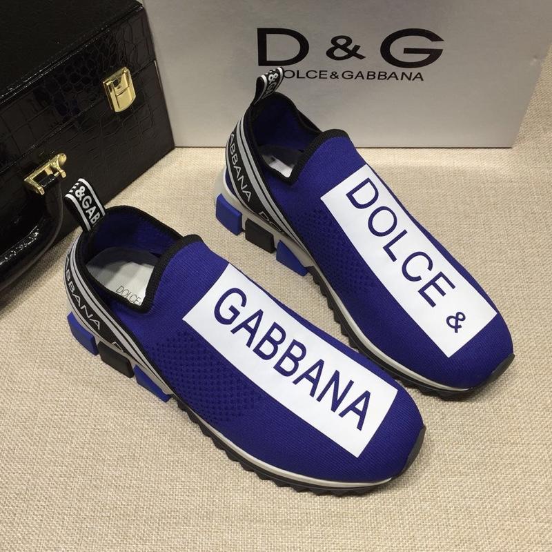 Dolce & Gabbana Blue and Dolce & Gabbana  print with black sole Fashion Sneakers MS07154