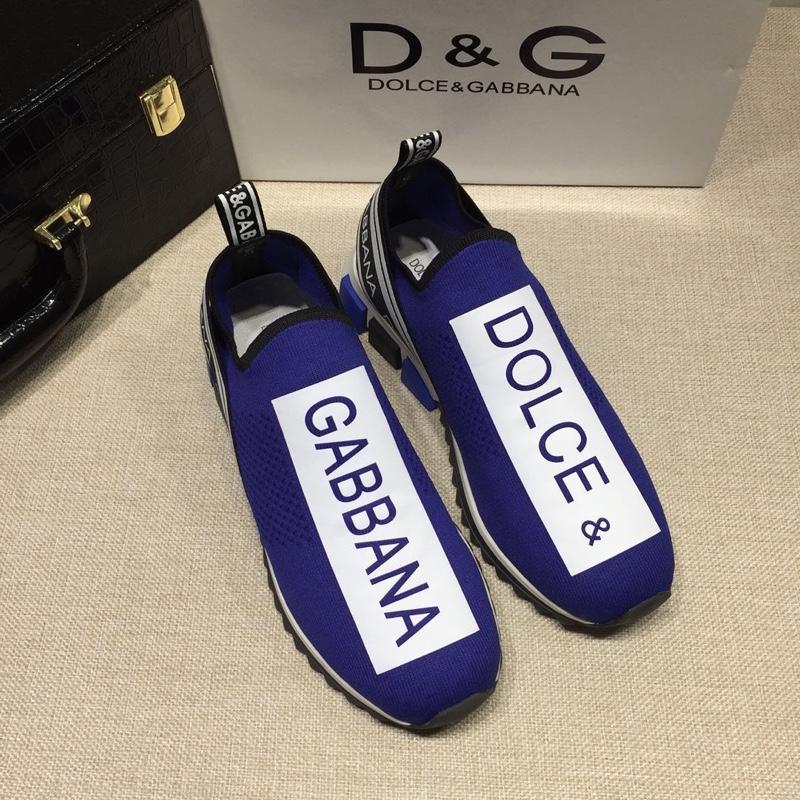 Dolce & Gabbana Blue and Dolce & Gabbana  print with black sole Fashion Sneakers MS07154