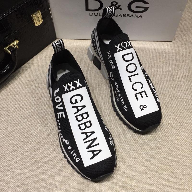 Dolce & Gabbana Black and Dolce & Gabbana  print with black sole Fashion Sneakers MS07153