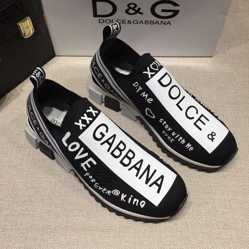Dolce & Gabbana Black and Dolce & Gabbana  print with black sole Fashion Sneakers MS07153