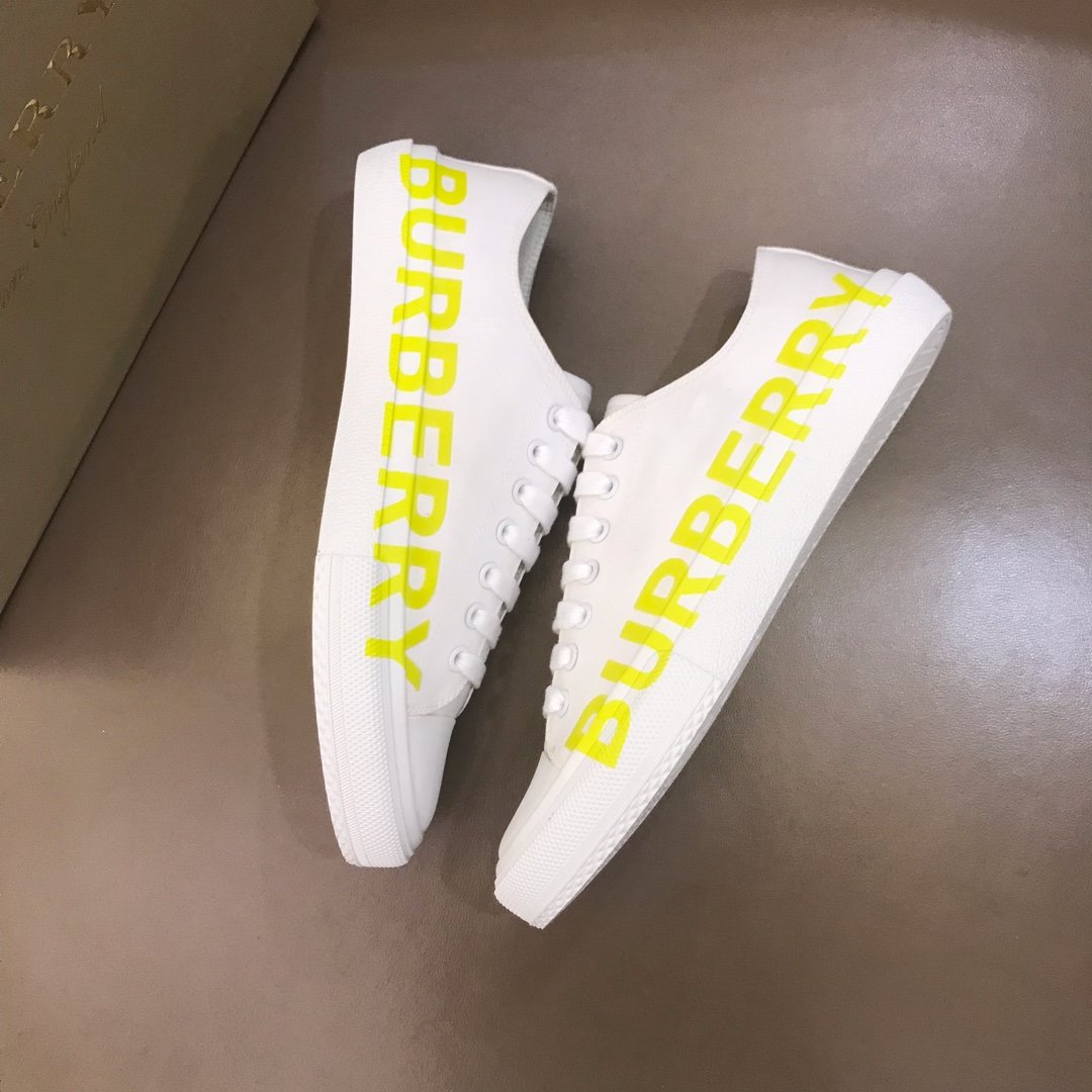 Burberry Low-top High Quality Sneakers White and Yellow print MS021132