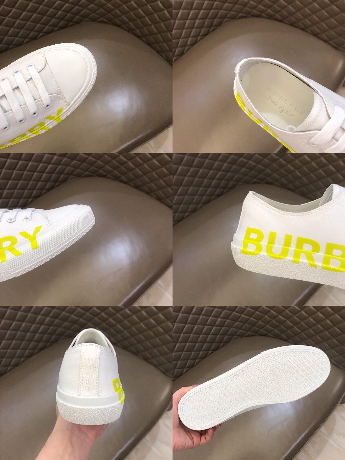 Burberry Low-top High Quality Sneakers White and Yellow print MS021132