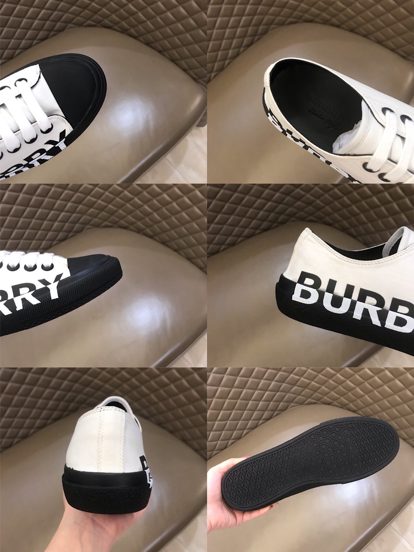 Burberry Low-top High Quality Sneakers White and Black rubber sole MS021131