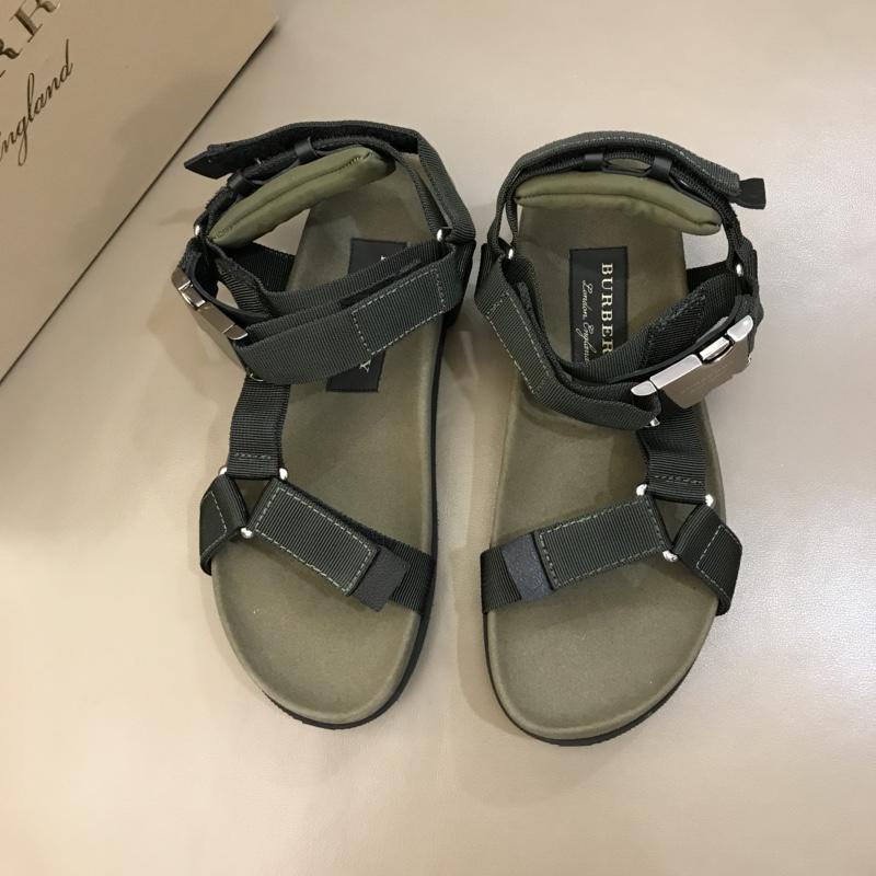 Burberry Green Sandals With Black Canvas MS02583