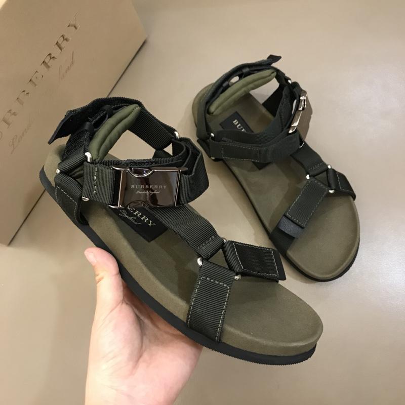 Burberry Green Sandals With Black Canvas MS02583