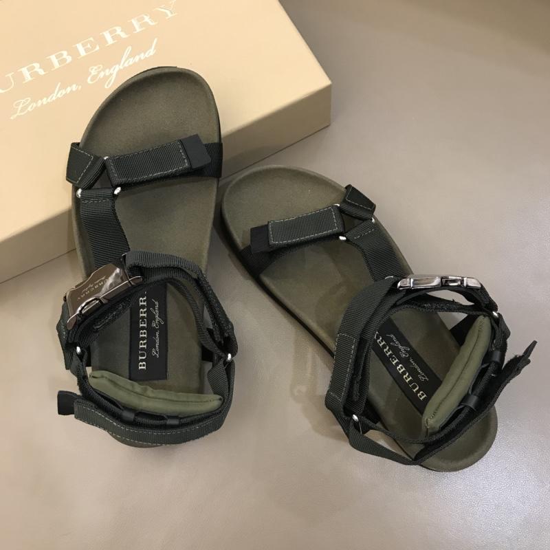 Burberry Green Sandals With Black Canvas MS02583