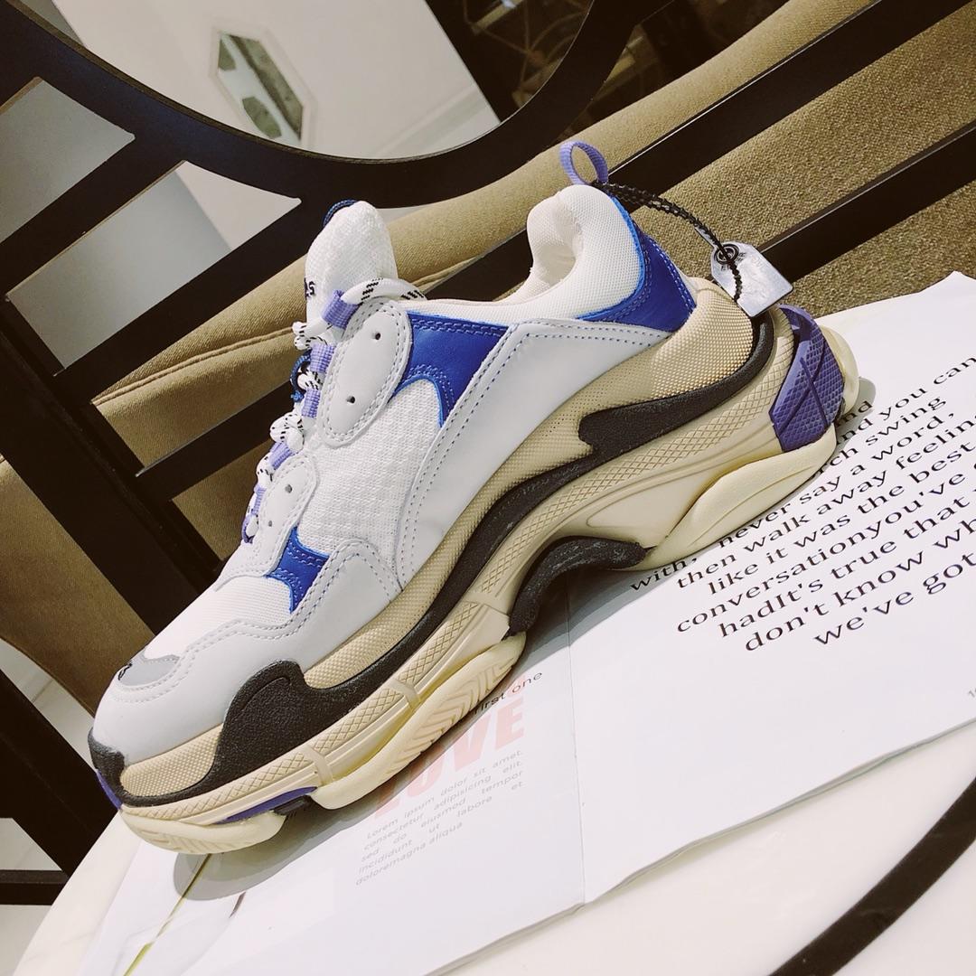 Balenciaga Triple S Trainers Purple White and blue details Sneaker MS09078