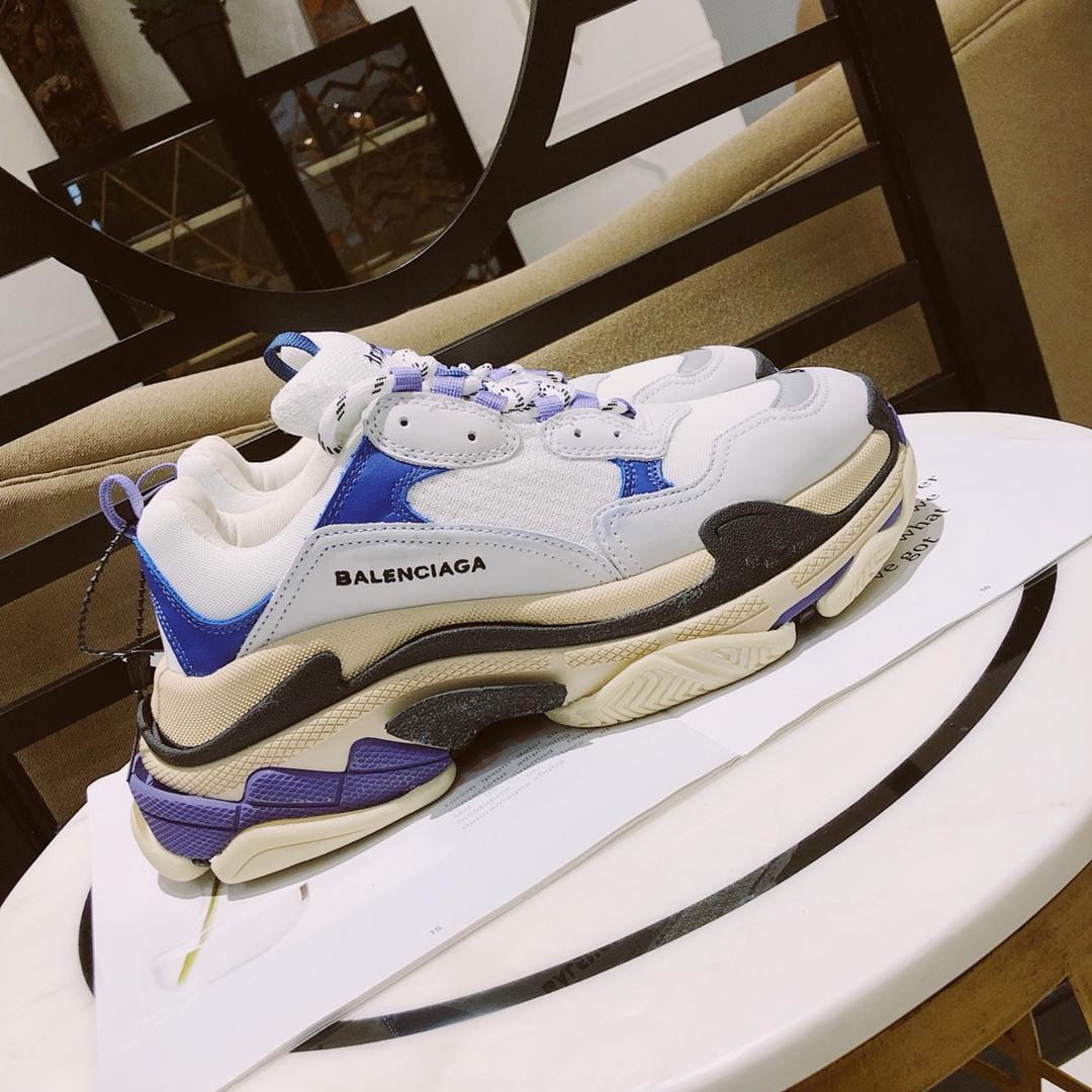 Balenciaga Triple S Trainers Purple White and blue details Sneaker MS09078