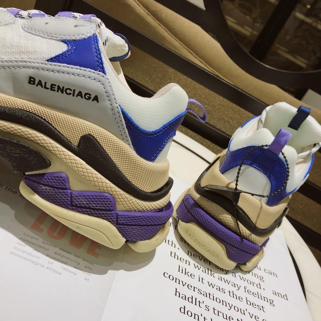 Balenciaga Triple S Trainers Purple White and blue details Sneaker MS09078